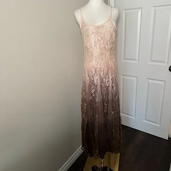 Vintage Fairycore  lace ombré maxi dress M - Picture 5 of 7